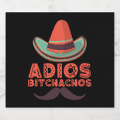 Adios Bitchachos Sombrero Retro Cinco De Mayo Bierflaschenetikett (Einzelnes Label)