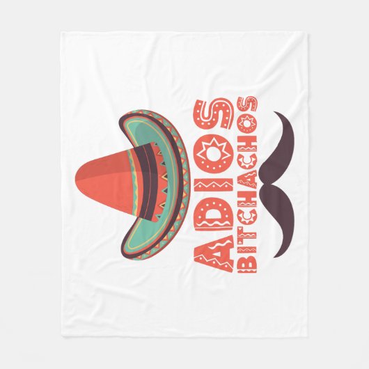 Adios Bitchachos Sombrero Retro Cinco De Mayo Fleecedecke (Vorderseite)