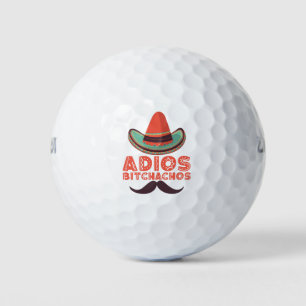 Adios Bitchachos Sombrero Retro Cinco De Mayo Golfball
