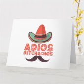 Adios Bitchachos Sombrero Retro Cinco De Mayo Karte (Gelbe Blume)