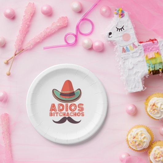 Adios Bitchachos Sombrero Retro Cinco De Mayo Pappteller (Party)