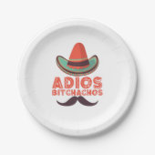 Adios Bitchachos Sombrero Retro Cinco De Mayo Pappteller (Vorderseite)