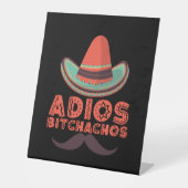 Adios Bitchachos Sombrero Retro Cinco De Mayo Sockelschild (Vorderseite)