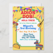 Adios Dos, 3rd Birthday Fiesta Invitation Einladung (Vorderseite)