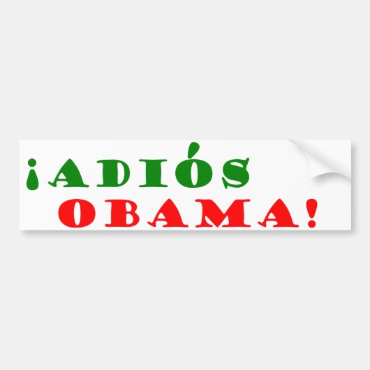 ! Adios, Obama! Autoaufkleber (Vorne)