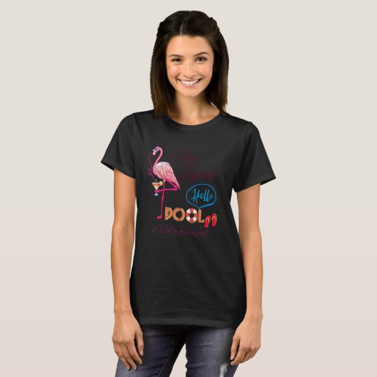 Adios Schule Hallo Pool Sommer Flamingo 1. Klasse T-Shirt (Vorne ganz)
