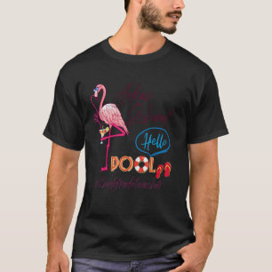 Adios Schule Hallo Pool Sommer Flamingo 2nd Grade T-Shirt