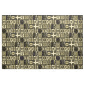 Adire Pattern - Schwarz auf ffe78a Stoff (Yard (91,4 cm))