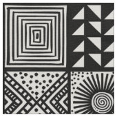 Adire Pattern - Schwarz und Weiß Stoff (Nahaufnahme)