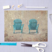 Adirondack Aquamarin Brown Texture Beach Stühle Seidenpapier (Handwerk)