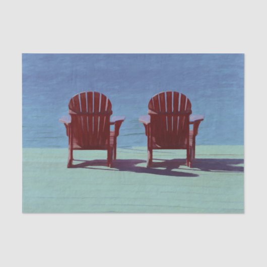 Adirondack Beach Chairs Aquamarin Blue Rustica Seidenpapier (Vorderseite)