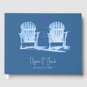Adirondack Beach Chairs Azure Blue White Wedding Gästebuch (Vorderseite)