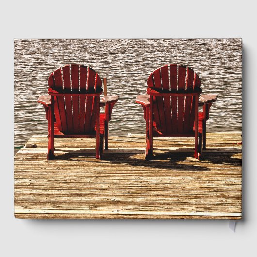 Adirondack Beach Chairs Brown Rustikale Hütte Gästebuch (Rückseite)