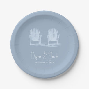 Adirondack Beach Chairs Dusty Blue White Rustica Pappteller