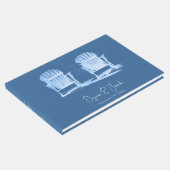 Adirondack Beach Stairs Azure Blue White Wedding Gästebuch (Ecke)
