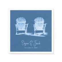 Adirondack Beach Stairs Azure Blue White Wedding