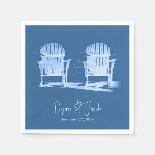 Adirondack Beach Stairs Azure Blue White Wedding Serviette (Vorderseite)