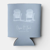 Adirondack Beach Stairs Dusty Blue White Wedding Dosenkühler (Vorderseite)