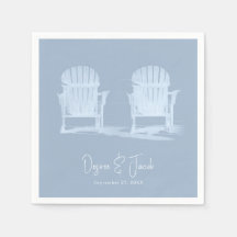 Adirondack Beach Stairs Dusty Blue White Wedding