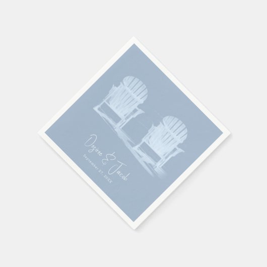 Adirondack Beach Stairs Dusty Blue White Wedding Serviette (Ecke)