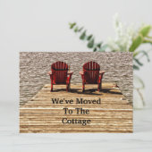 Adirondack Beach Stairs Red Moving New Zuhause Ankündigung (Stehend Vorderseite)