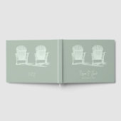 Adirondack Beach Stairs Sage Green Wedding Gästebuch (Voll)