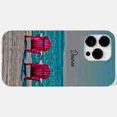 Adirondack Beach Stühle Aquamarin Pink Hütte Case-Mate iPhone Hülle (Rückseite (Horizontal))