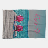 Adirondack Beach-Stühle genießen das Leben in der  Geschirrtuch (Horizontal)