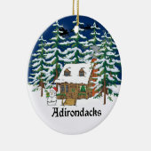 Adirondack Blockhaus-Weihnachtsverzierung Keramikornament (Rechts)