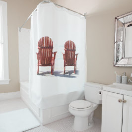 Adirondack Brown Beach Chairs Rustikale Hütte Duschvorhang