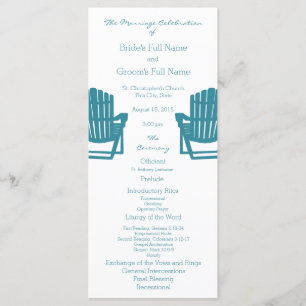 Adirondack Chairs Beach Wedding Program Programm