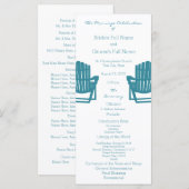 Adirondack Chairs Beach Wedding Program Programm (Vorne/Hinten)