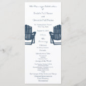 Adirondack Chairs Blue Beach Wedding Program Programm (Vorderseite)