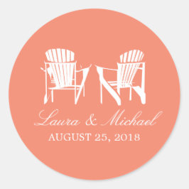 Adirondack Chairs | Hochzeit Runder Aufkleber