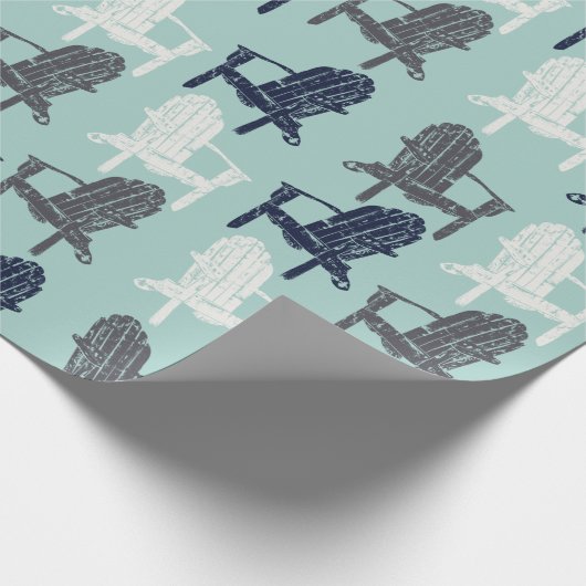 Adirondack Chairs Navy Blue, Aqua, Grau Gemustert Geschenkpapier (Ecke)