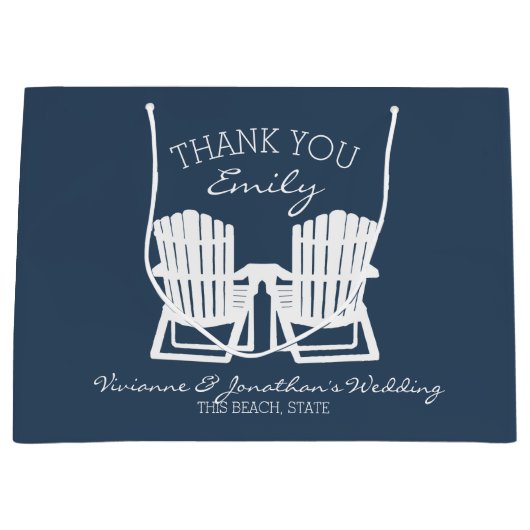 Adirondack Chairs Navy Blue Große Geschenktüte (Vorderseite)
