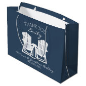 Adirondack Chairs Navy Blue Große Geschenktüte (Rückseite Schrägansicht)