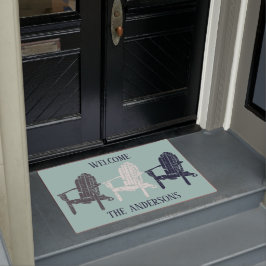 Adirondack Chairs Navy Blue und Aqua Personalisier Fußmatte