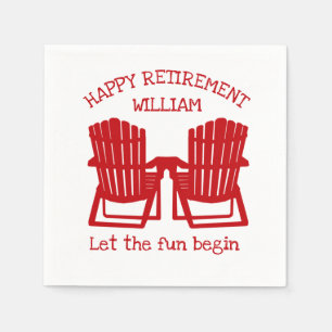 Adirondack Chairs Navy Red Retirement Napkins Serviette