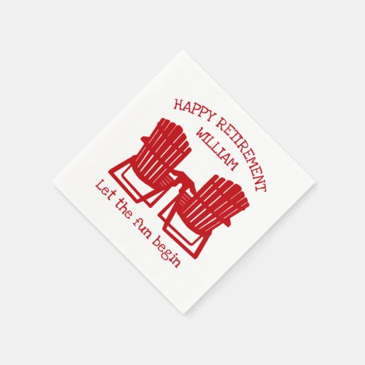 Adirondack Chairs Navy Red Retirement Napkins Serviette (Ecke)