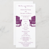 Adirondack Chairs Plum Beach Wedding Program Programm (Vorne/Hinten)