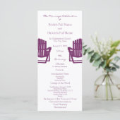 Adirondack Chairs Plum Beach Wedding Program Programm (Stehend Vorderseite)