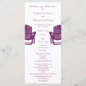 Adirondack Chairs Plum Beach Wedding Program Programm (Vorderseite)