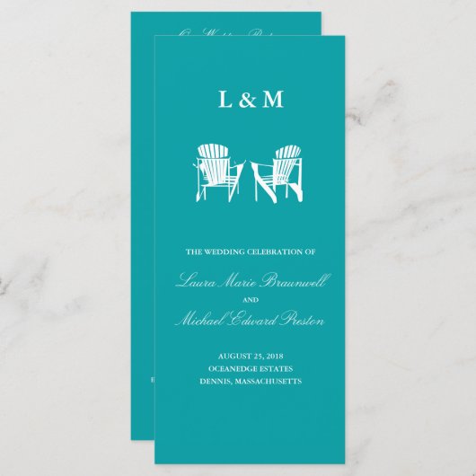 Adirondack Chairs | Zeremonie Programm (Vorne/Hinten)