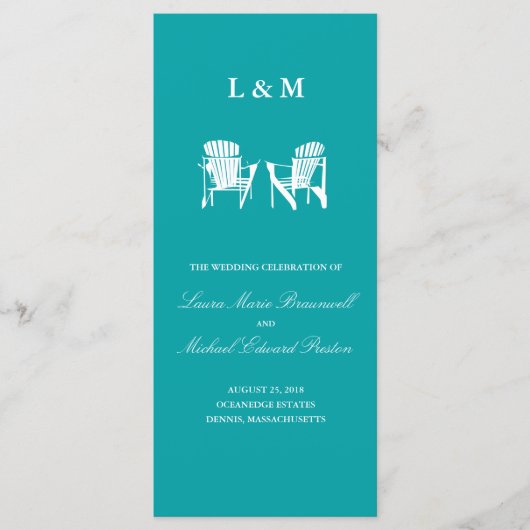 Adirondack Chairs | Zeremonie Programm (Vorderseite)