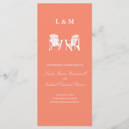 Adirondack Chairs | Zeremonie Programm (Vorderseite)