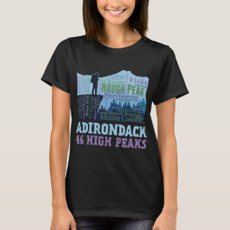 Adirondack Gebirge 46 Hochspitzen Liste Word Cloud T-Shirt