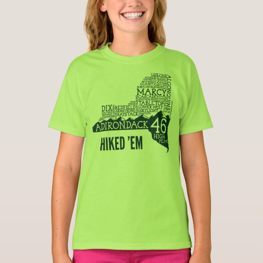 Adirondack High Peaks Hiked T - Shirt (grünes Logo (Vorderseite)