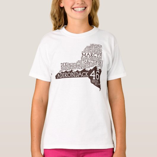 Adirondack High Peaks T - Shirt (Braunes Logo) (Vorderseite)