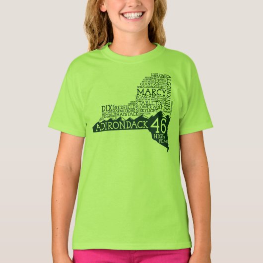 Adirondack High Peaks T - Shirt (grünes Logo) (Vorderseite)